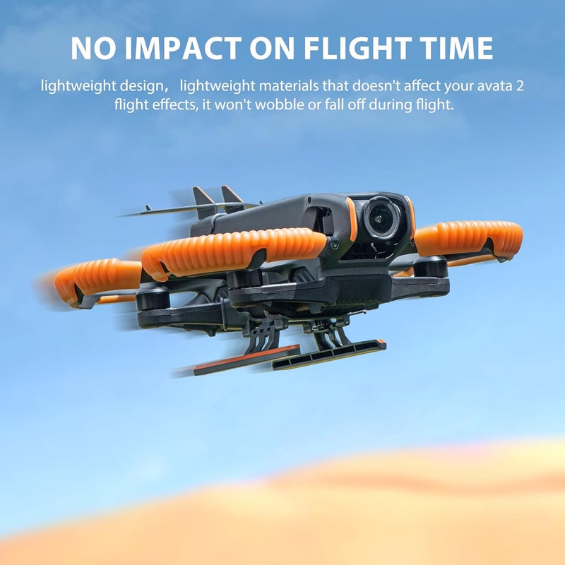 STARTRC حزمة ملحقات 3 في 1 لافاتا 2، واقي المروحة + الذيل + معدات الهبوط لطائرة DJI Avata 2 Fly More Combo لحماية الطائرة (لا تشمل الطائرة) ، برتقالي - Image 3